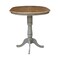 International Concepts Round 36 in Rd Top Pedestal Table, 12 in Leaf, Bar Ht, Hickory/Stone, 36 W, 48 L, 41.3 in H, Wood K41-36RXT-6B-2 - alternate 9